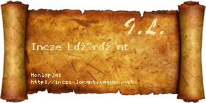 Incze Lóránt névjegykártya